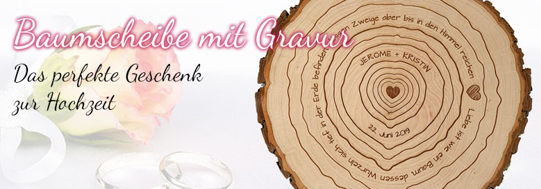 Baumscheibe mit Gravur